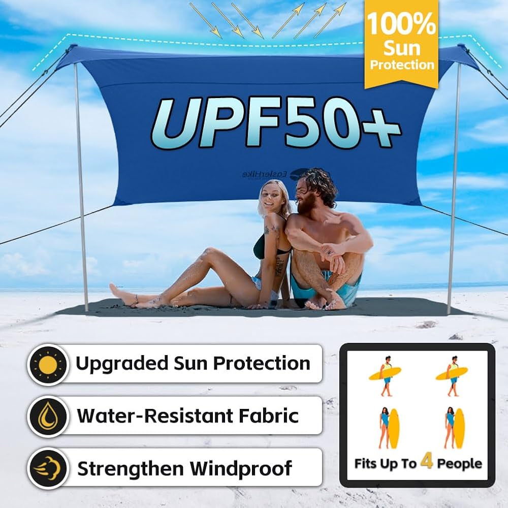 Amazon.com: EasierHike Beach Shade Tent, 7 × 7.15 Ft